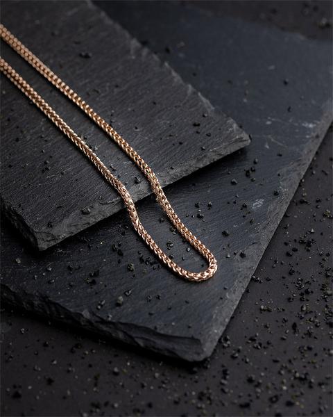 3mm fuchsschwanz halskette aus edelstahl mit einer bronzenen platte - Dux Bronze